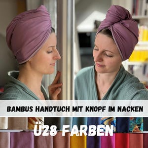 Bambus Turban-Handtuch – Plopping, halbtrockenes Haar, Naturlocken, Haarpflege, Spa, Handgefertigt, viele Farben, Artikel Nr. 1641807475