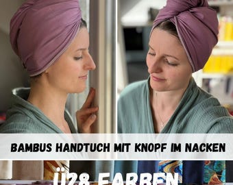 Bamboo turban towel – plopping, semi-dry hair, natural curls, hair care, spa, handmade, many colors, item no. 1641807475