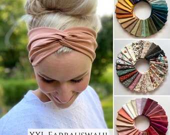 Bandeau Haarband in über 100 Farben, leichtes Sommer Haarband, 2 Tragemöglichkeiten, Einlagig Nahtlos, Sport- Freizeit Stirnband