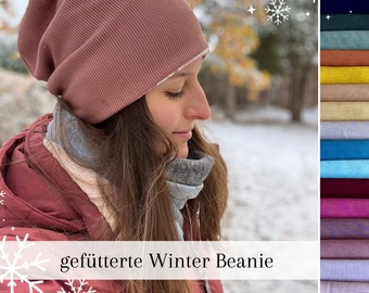 Winter Wendemütze, Haarband und Loopschal, Doppellagig, mit Fleece oder Jersey gefüttert, Du bestimmst selbst dein Design