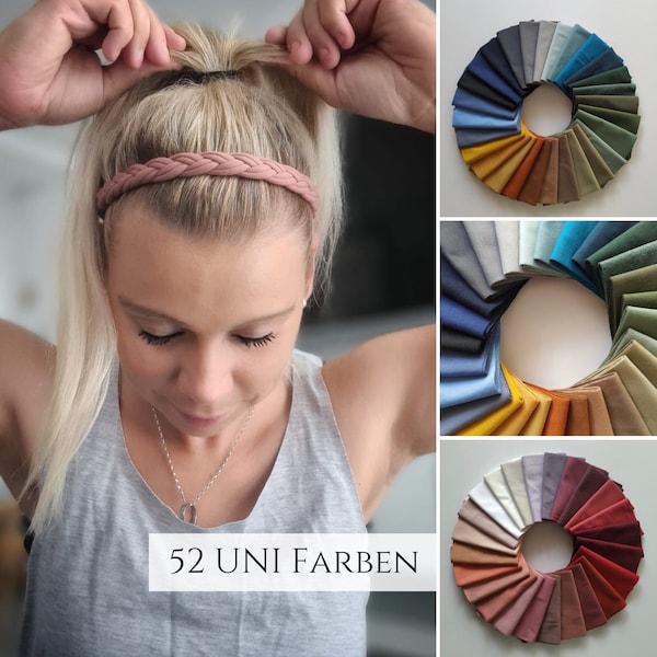 geflochtenes Haarband, Workout Haarreifen, XXL FARBAUSWAHL, Haarkranz, Braided Headband, unisex, Multifunktional, Maßanfertigung