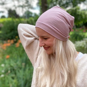 einlagige Slouchy Bambus Beanie Mütze MIT Bündchen, 18 Farben, Alopezie, Haarausfall ,Chemo Cap, Maßanfertigung, Sonnenhut, Übergangsmütze Bild 6