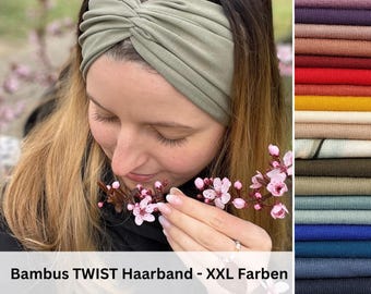 BAMBOO Twist Hairband, custom-made in 12 or 20 cm width, single layer, seamless side edges for optimal comfort, Item No. 1227866398