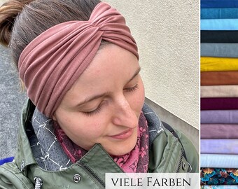 BAMBUS Twist Haarband in 18 Farben, leichtes Sommer Haarband, 2 Tragemöglichkeiten, Einlagig Nahtlos, Sport- Freizeit Stirnband