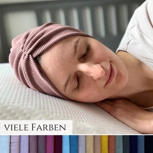 The single layer RIBB turban hat with TWIST, chemo cap, sun hat, color selection, made to measure, alopecia hair loss, headscarf,