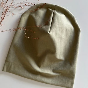 einlagige Slouchy Beanie Mütze, Alopezie, Haarausfall , Chemo Cap, Sonnenhut, XXL FARBAUSWAHL, Maßanfertigung, Übergangsmütze Bild 8