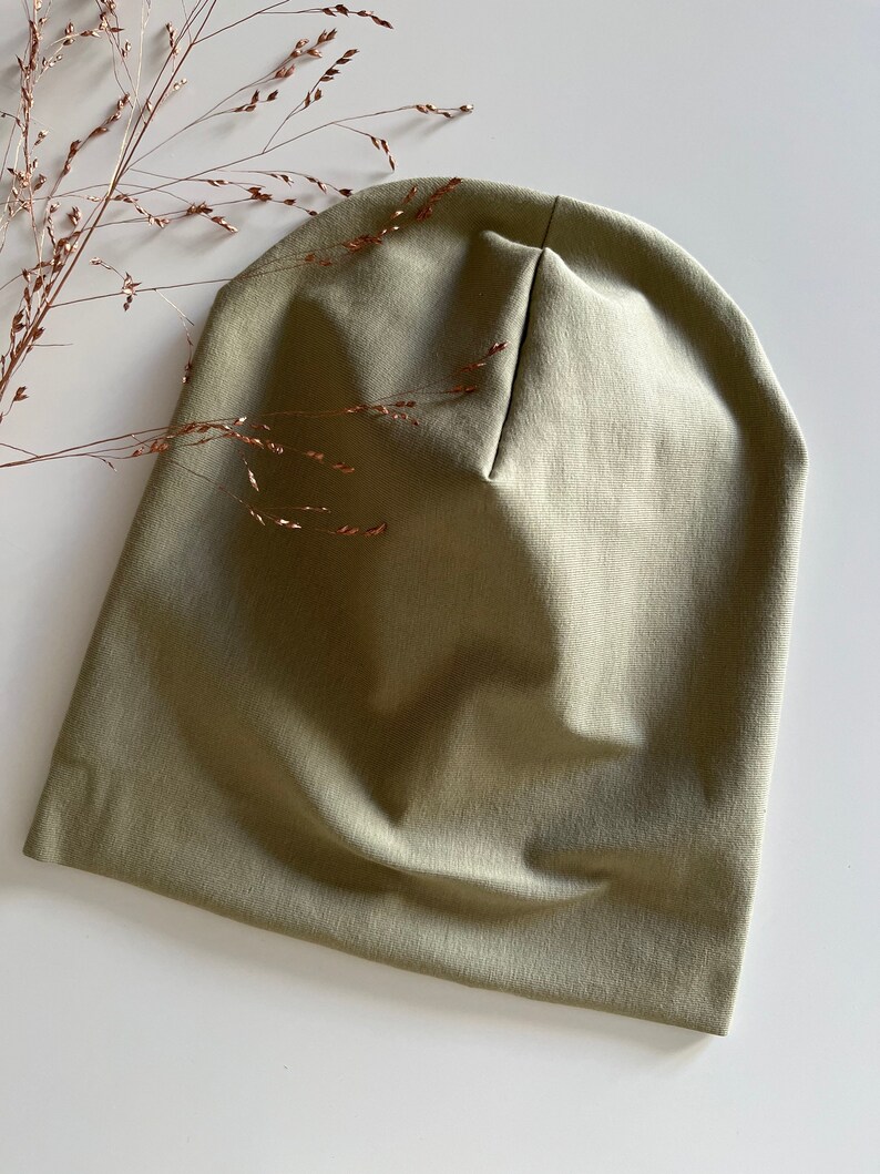 einlagige Slouchy Beanie Mütze, Alopezie, Haarausfall , Chemo Cap, Sonnenhut, XXL FARBAUSWAHL, Maßanfertigung, Übergangsmütze Bild 8