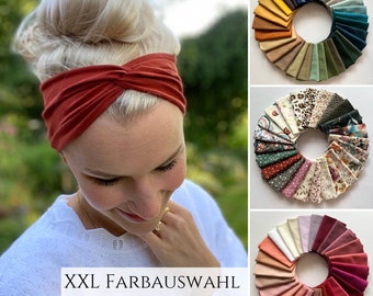 Bandeau hair band in over 100 colors, light summer hair band, 2 ways of wearing, one layer seamless, sports and leisure headband