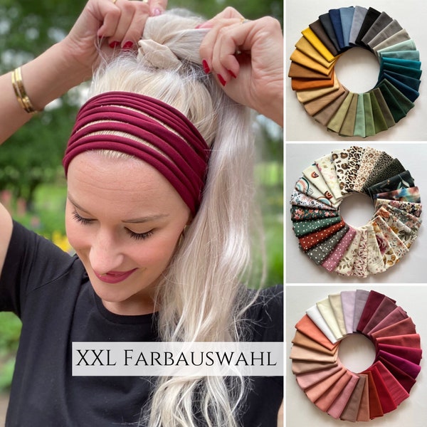 Cut Up YOGA hairband in over 100 colors, light summer hairband, 2 wearing options, single layer seamless, sports and leisure headband