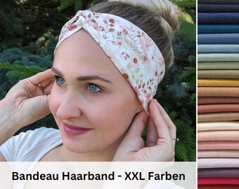 Bandeau headband in many colors, 2 wearing options, double-layered stitching, custom-made, item no. 1495929336