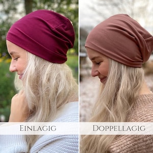 Bambus Slouchy Beanie Mütze, einlagig oder Doppellagig,Alopezie, Haarausfall ,Chemo, Schlafmütze, Nachtmütze, Maßanfertigung, Übergangsmütze 画像 1