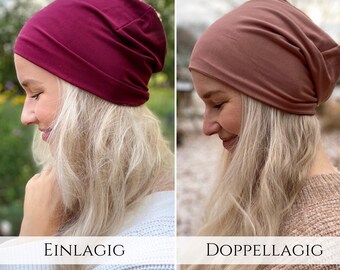 Bambus Slouchy Beanie Mütze, einlagig oder Doppellagig,Alopezie, Haarausfall ,Chemo, Schlafmütze, Nachtmütze, Maßanfertigung, Übergangsmütze