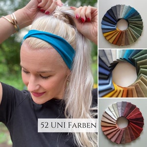 narrow CURVY hairband in 100 colors, light summer hairband, unisex for women and men, sports and leisure headband