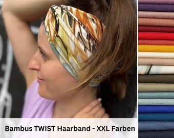 BAMBOO Twist Hairband, custom-made in 12 or 20 cm width, single layer, seamless side edges for optimal comfort, Item No. 1227866398