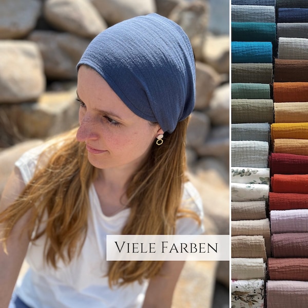 Musselin Kopftuch Bandana in 64 Farben, leichtes Sommer Haarband, Unisex für Frauen und Männer, Einlagig, Sport- Freizeit Stirnband