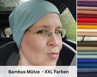 Bamboo slouchy cap, single layer – seamless & breathable chemo cap, wearable 24/7, handmade, item no. 1360120685