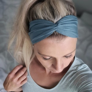 BAMBOO twist hairband in 18 colors, light summer hairband, 2 wearing options, single layer seamless, sports and leisure headband image 9