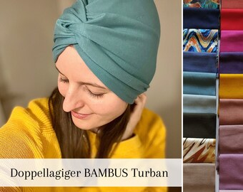 Doppellagige Bambus Twist Turban Mütze, Bamboo Chemo Cap, Schlafmütze, Maßanfertigung, Alopezie Haarausfall, Anti Spliss