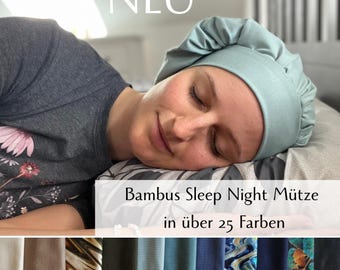 Bamboo balloon cap, single layer – chemo cap, night cap, seamless & breathable, wearable 24/7, handmade