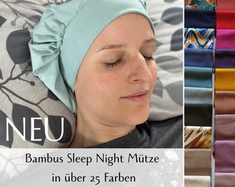 Bamboo balloon cap, single layer – night cap, chemo cap, seamless & breathable, wearable 24/7, handmade