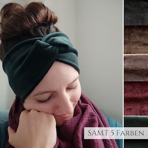 SAMT Haarband in vielen Farben, warm, weich & luxuriös | Bandeau Stirnband | Maßgefertigt für deinen Kopfumfang, Artikel Nr. 990167820