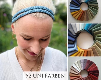 Doppelt geflochtenes Haarband in über 100 Farben, Fitness- Freizeit - Workout Haarreifen, elastisches Sommerhaarband, Haarkranz