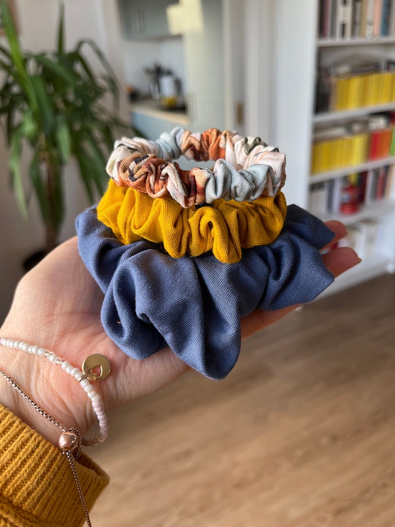 BAMBUS Scrunchie in Big, Slim oder Mini,viele Farben, oversized Haargummi, Haarschmuck, Stoffhaargummi, JGA Party, Geschenkidee, Partnerlook Bild 7