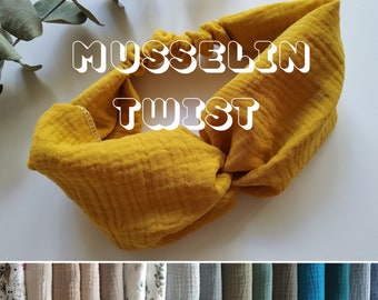 TWIST Musselin Kopftuch Bandana in 64 Farben, leichtes Sommer Haarband, Unisex für Frauen und Männer, Einlagig, Sport- Freizeit Stirnband