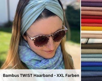 BAMBOO Twist Hairband, custom-made in 12 or 20 cm width, single layer, seamless side edges for optimal comfort, Item No. 1227866398