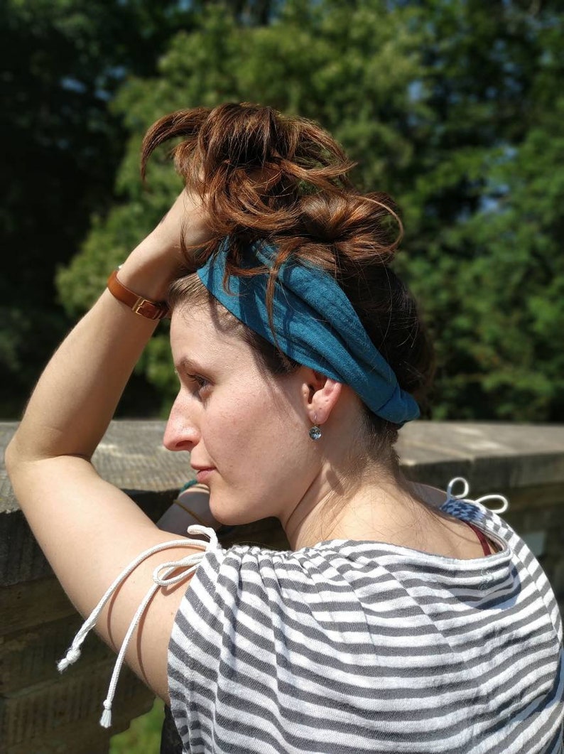 Bandeau MUSSELIN Haarband in 8cm Breite, in 64 Farben, leichtes Sommer Haarband, Unisex für Frauen und Männer, Sport Freizeit Stirnband zdjęcie 7