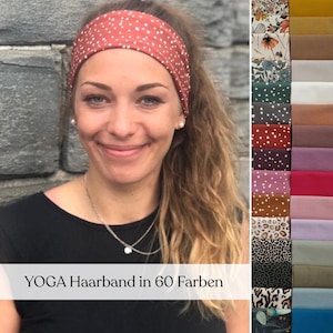 12cm Yoga-Haarband – einlagig, nahtlos, Baumwolljersey, flexibel & bequem, Knoten vorne/hinten, viele Farben, personalisierbar