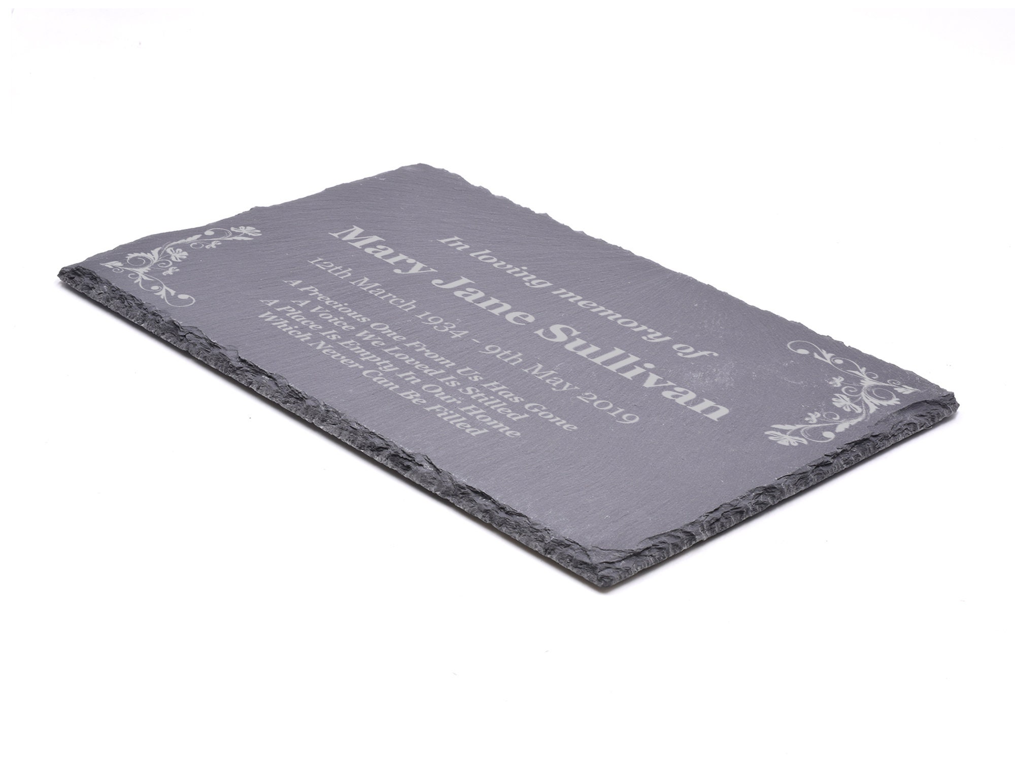 Personalised Engraved Slate Memorial Plaque with or Without Etsy Ireland