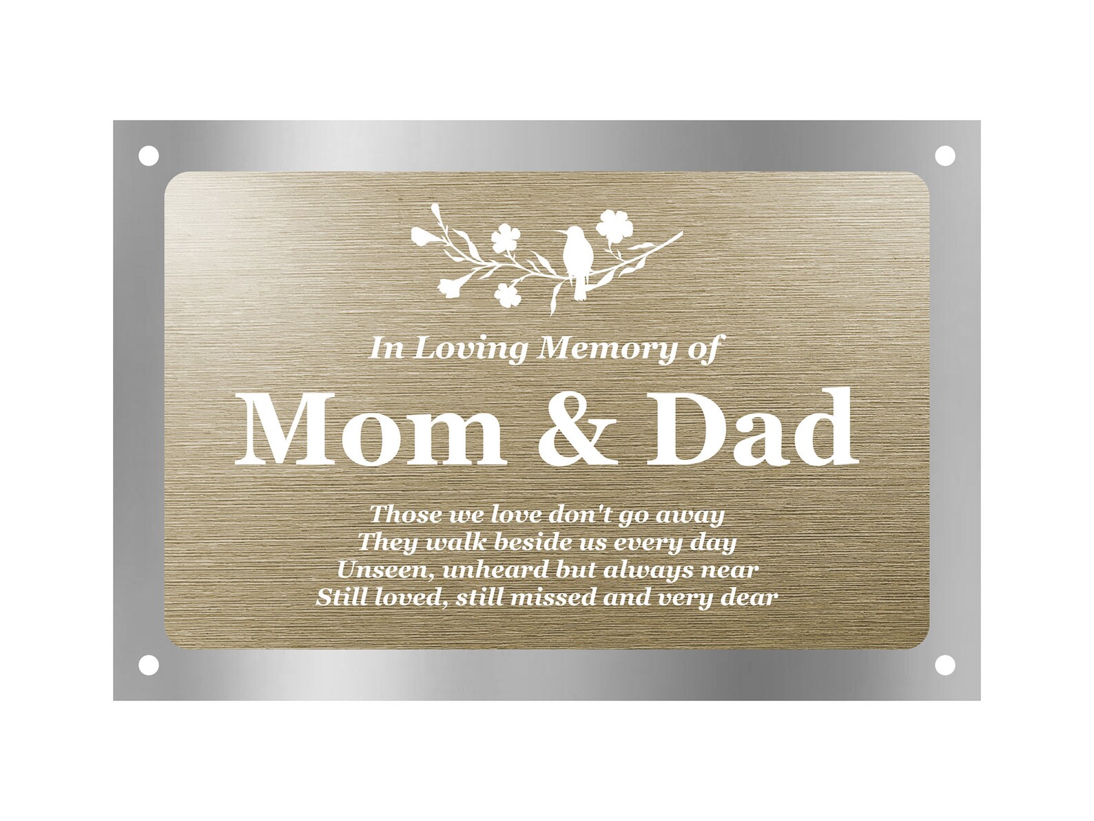 Mom and Dad Memorial Plaque in Gold & Silver Etsy UK