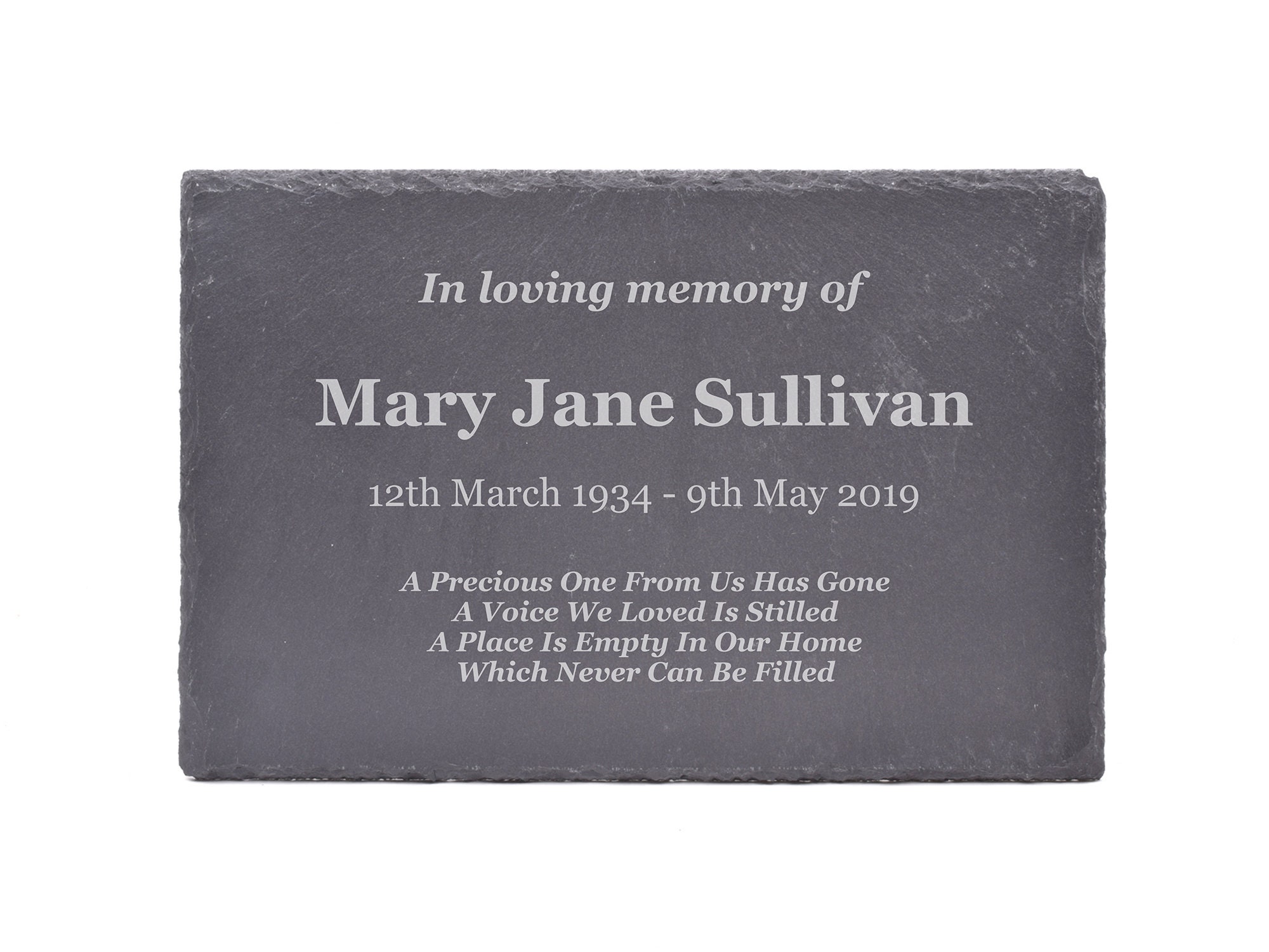 Personalised Engraved Slate Memorial Plaque with or Without Etsy Ireland