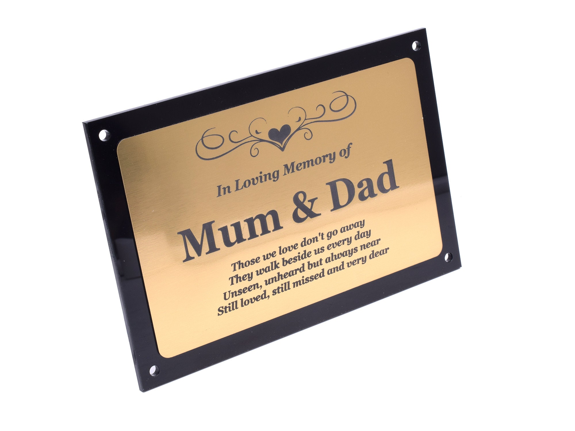 NEW Beautifully Engraved Mum & Dad Memorial Plaque Indoor Etsy
