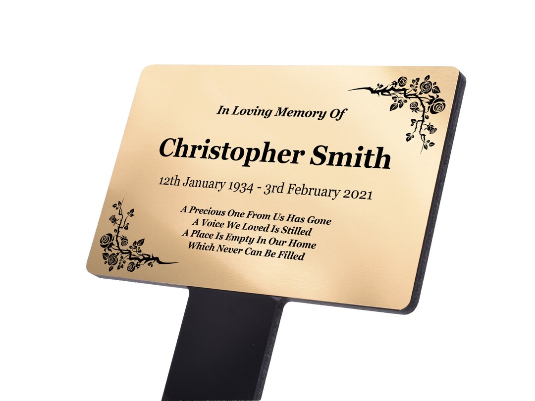 Personalised Memorial Stake Plaque Outdoor Grave Marker Etsy UK