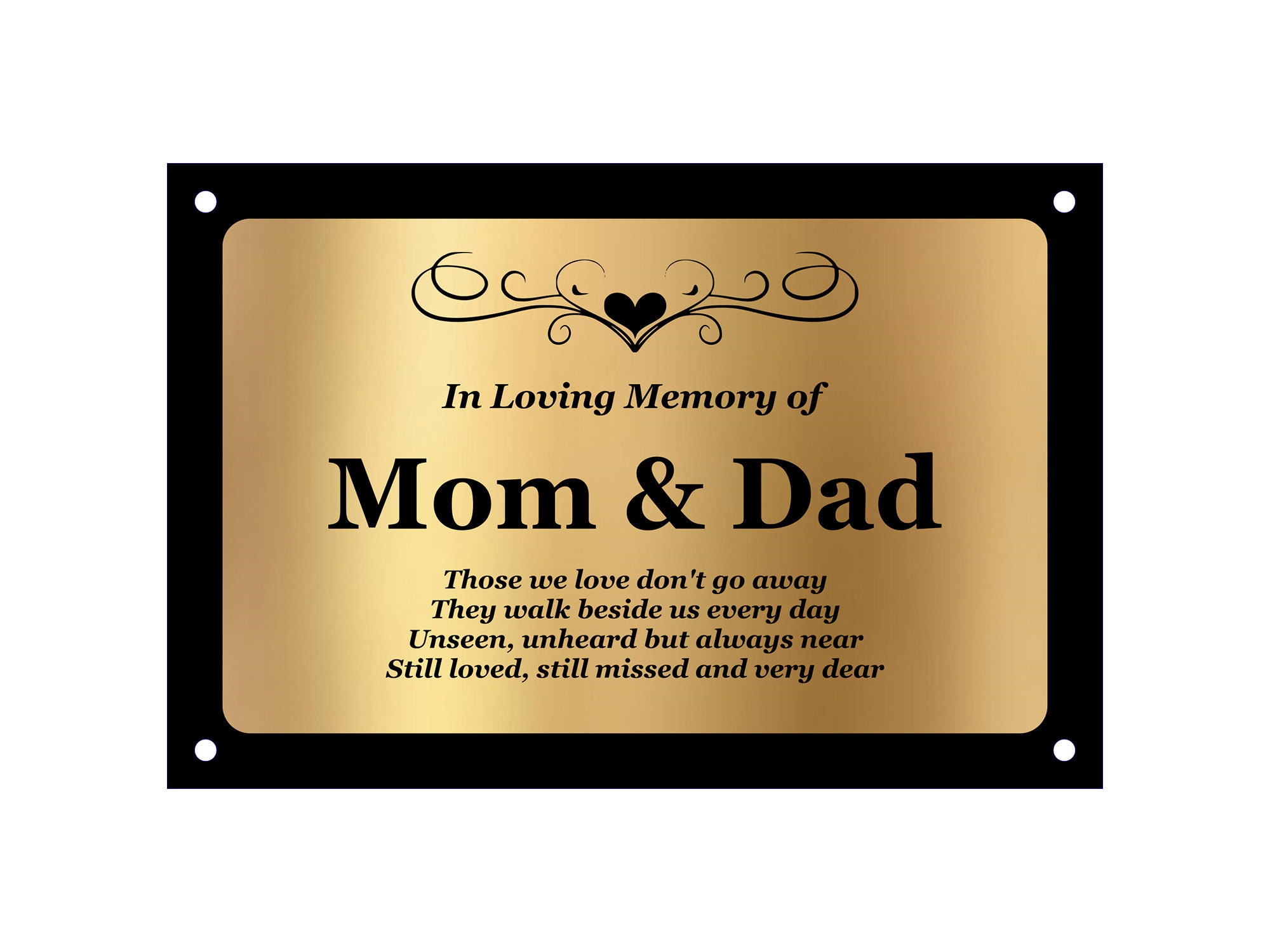 NEW Beautifully Engraved Mom & Dad Memorial Plaque Indoor Etsy
