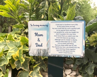Mum & Dad Memorial Plaque Stake