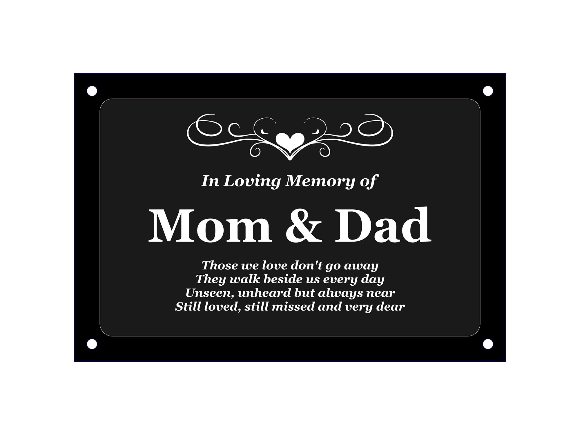 NEW Beautifully Engraved Mom & Dad Memorial Plaque Indoor Etsy