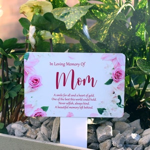 Mom Memorial Remembrance Plaque | Grave Marker