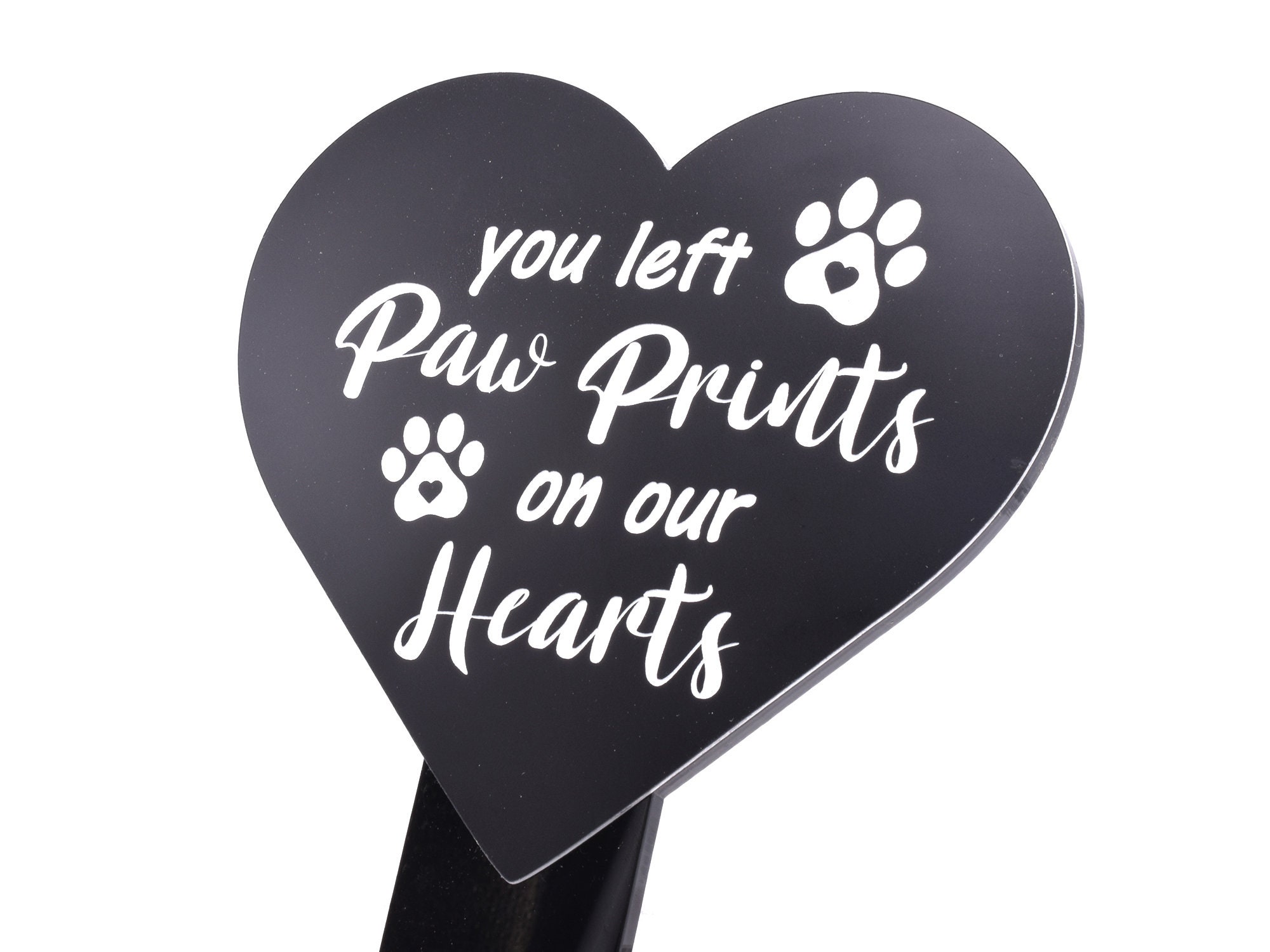 You Left Paw Prints On Our Hearts Pet Heart Shaped Memorial | Etsy