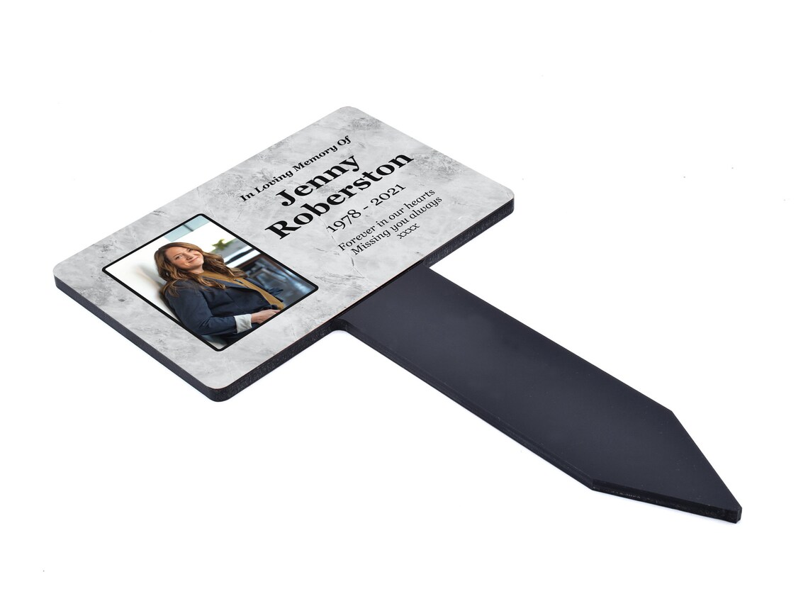 NEW Personalised Memorial Plaque with Stake add a photo and Etsy