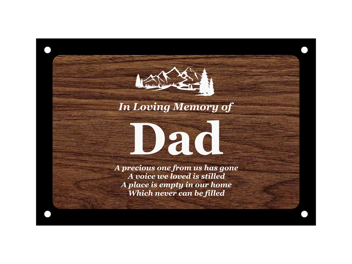 NEW Beautifully Engraved Dad Memorial Plaque Walnut Wood Etsy