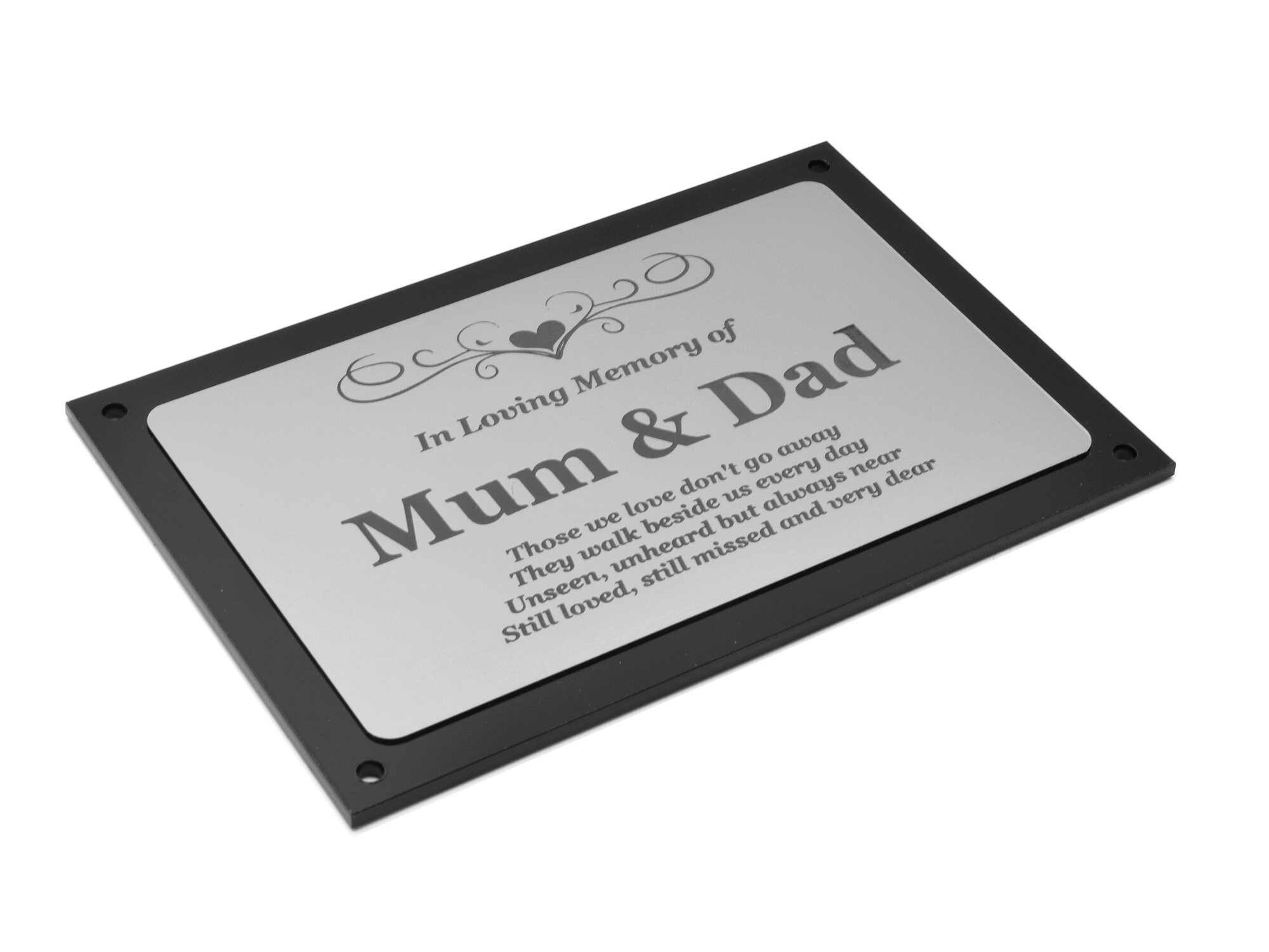 NEW Beautifully Engraved Mum & Dad Memorial Plaque Indoor Etsy