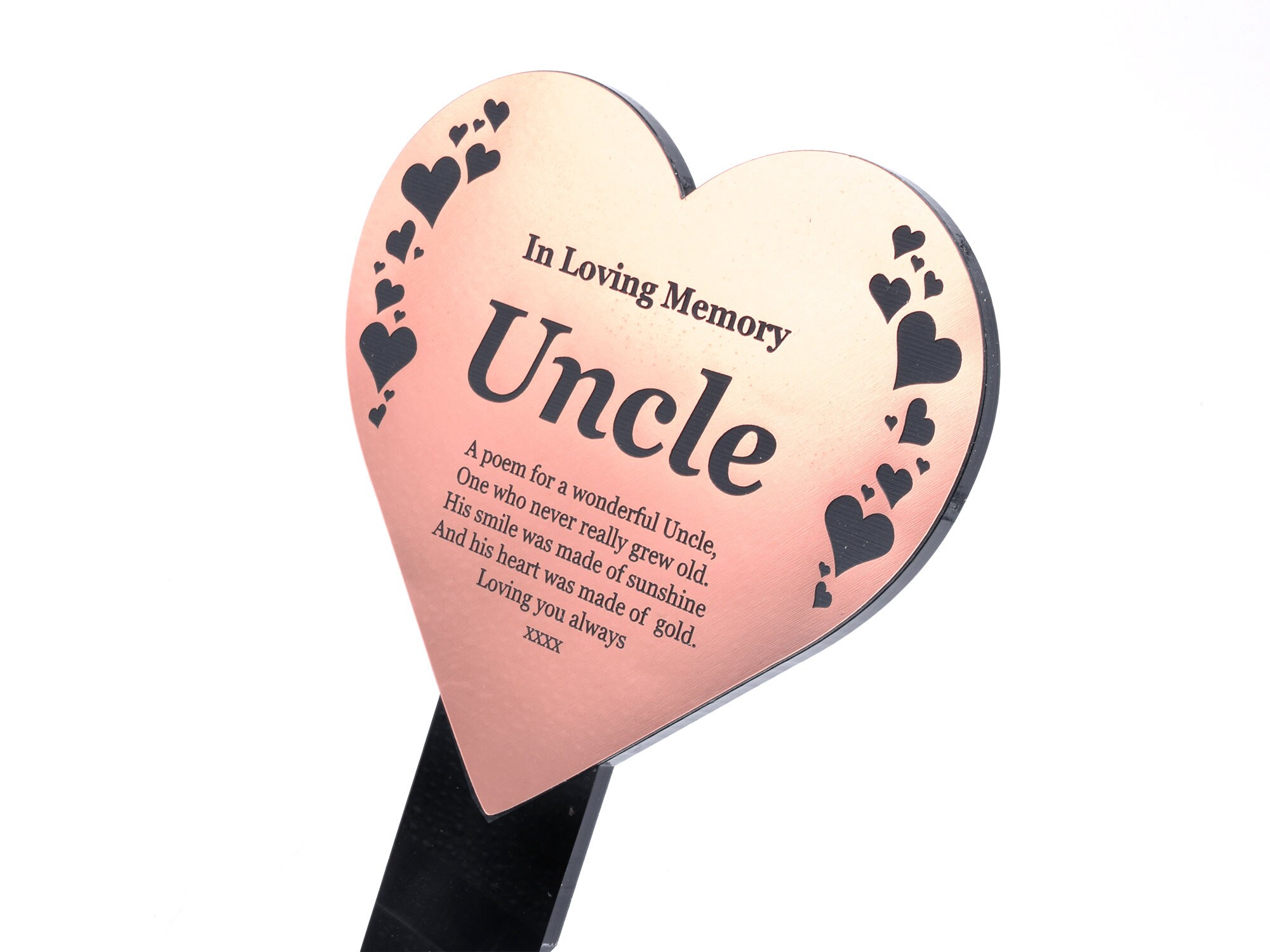 In Loving Memory Uncle Heart Shaped Memorial Stake with | Etsy