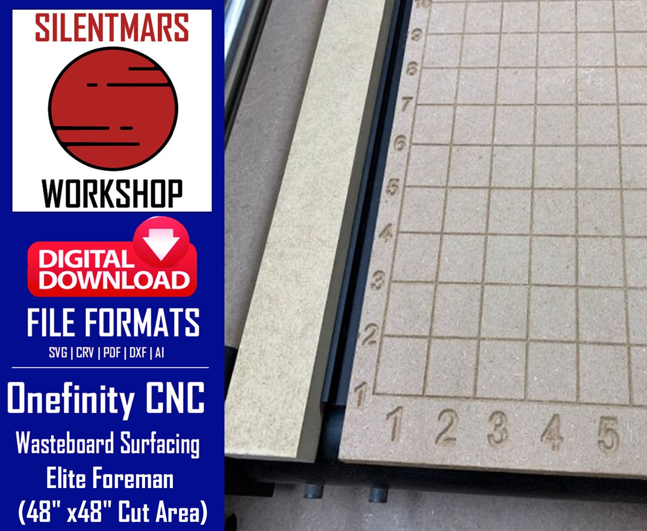 Onefinity CNC Waste Board Surfacing, Grid for Elite Foreman & QCW Frame