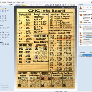 SMW CNC Measurement Conversion Information board - digital copy svg ai crv dxf