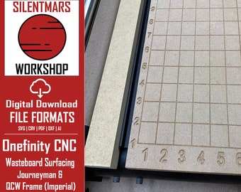 Onefinity CNC Wasteboard surfacing, Grid and Threaded Inserts for Journeyman & QCW Frame (Imperial)