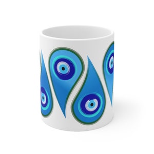 EVIL EYE MUG  Gift for Her  Gift for Mom  Housewarming Gift   Birthday Gift   Ceramic Coffee Mug   Gift for a Friend.