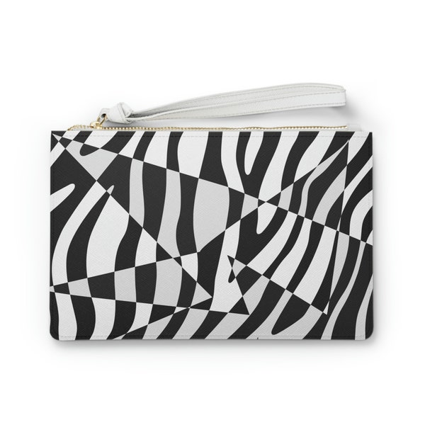 Black and White Stripe Clutch Bag Etsy